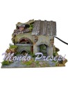 Casa stuccata deluxe con forno presepe elettrico cm 20x15x15h.