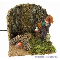 Effetto fuoco presepe con uomo - funzionante a corrente Mondo