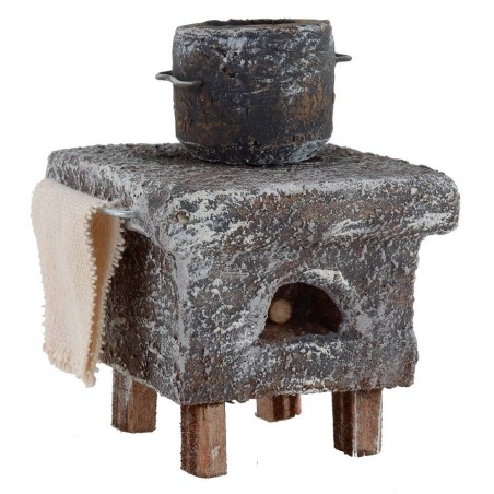 Horno de leña con olla para cocina de 6x6x8,5 cm de altura para