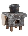 Horno de leña con olla para cocina de 6x6x8,5 cm de altura para