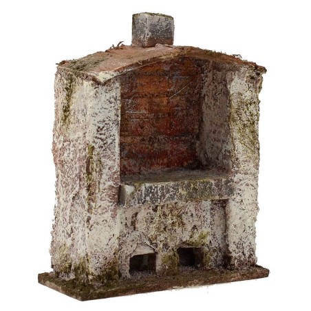 Oven with central fireplace for nativity scene cm 7x3x9 h. 