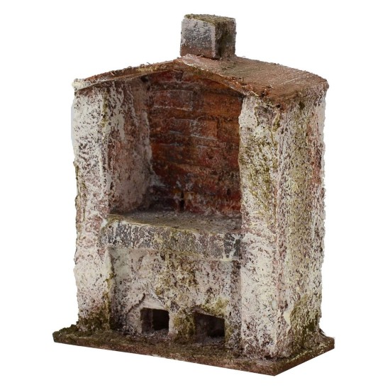 Forno con camino centrale per presepe cm 7x3x9 h. per statue cm