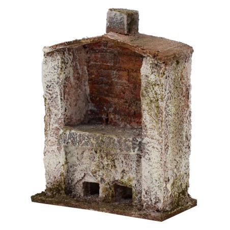 Oven with central fireplace for nativity scene cm 7x3x9 h. 