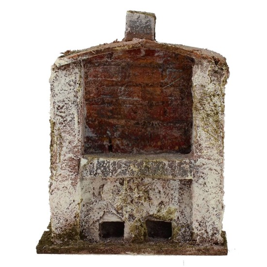 Oven with central fireplace for nativity scene cm 7x3x9 h. 