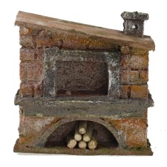 Oven with side chimney for presepe cm 12x5x12 h. 
