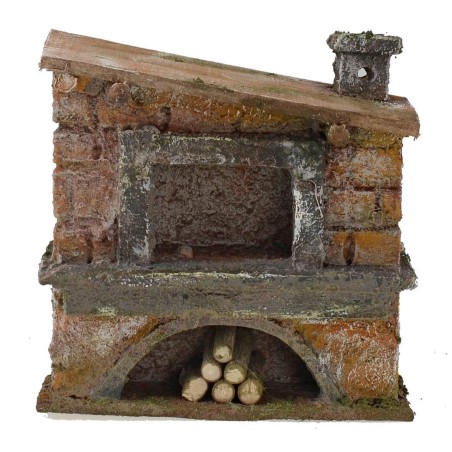 Horno con chimenea lateral para belén de 12x5x12 cm de altura