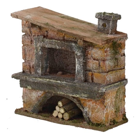 Horno con chimenea lateral para belén de 12x5x12 cm de altura