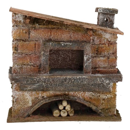 Oven with side chimney for presepe cm 14x6x14 h. 