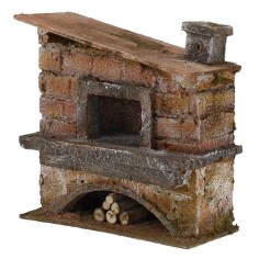 Oven with side chimney for presepe cm 14x6x14 h.  2