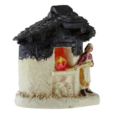 Horno con panadero en resina funcionando cm 9,6x4,9x10,9 h.