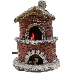 Resin oven working nativity scene 11.5x11x15.5 h.