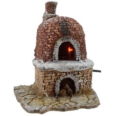 Resin oven working nativity 13x11x15 h. 2