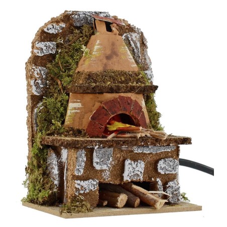 Forno in sughero funzionante cm 10x6x13 h Mondo Presepi