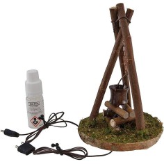 Trípode de fuego con efecto de humo y luz Mondo Presepi