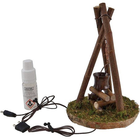 Tripod fire with smoke and light effect