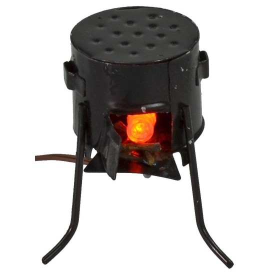 Stufa braciere a led tremolante effetto fuoco a bassa tensione