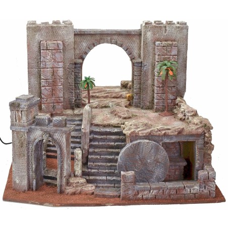 Presepe Pasquale illuminato cm 54X50X41,5 h altezza, arco