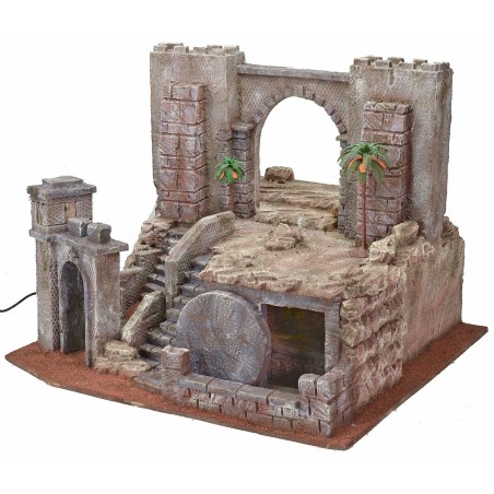 Presepe Pasquale illuminato cm 54X50X41,5 h altezza, arco