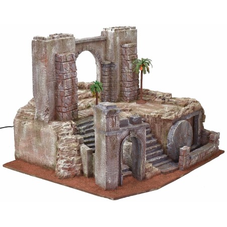 Presepe Pasquale illuminato cm 54X50X41,5 h altezza, arco