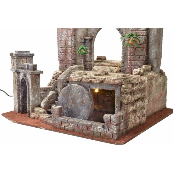 Presepe Pasquale illuminato cm 54X50X41,5 h altezza, arco