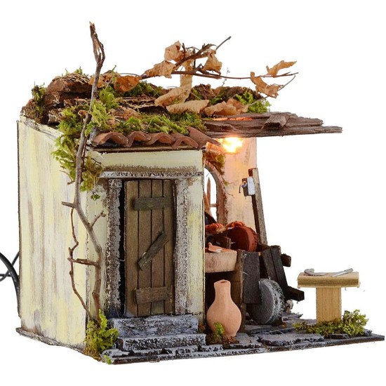 Afilador palestino en movimiento de 10 cm con luz, medidas 20x18x17 cm de alto.