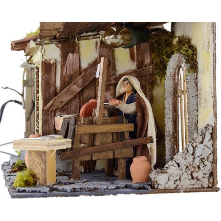 Afilador palestino en movimiento de 10 cm con luz, medidas 20x18x17 cm de alto.