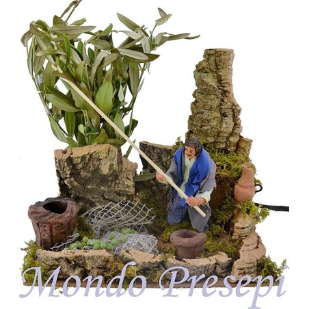 Batidor de aceitunas cm 11-12 movimiento Mondo Presepi