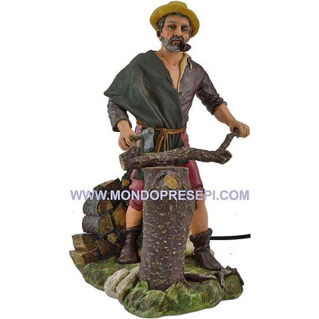 Boscaiolo 30 cm in movimento Mondo Presepi