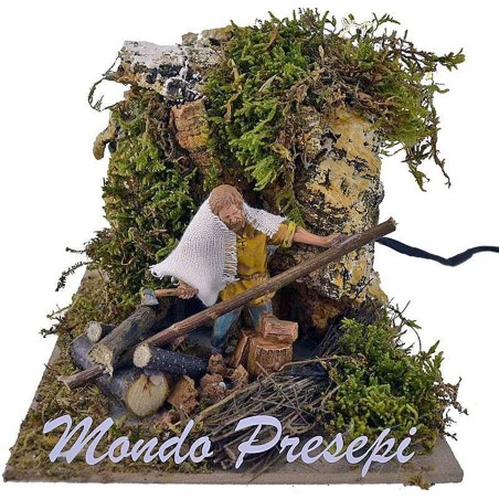 Boscaiolo Landi cm 10 in movimento - statue presepe in