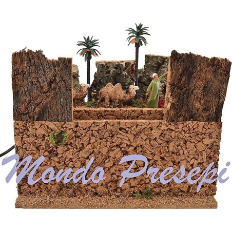 Camellero con camellos en camino Mundo Pesebre