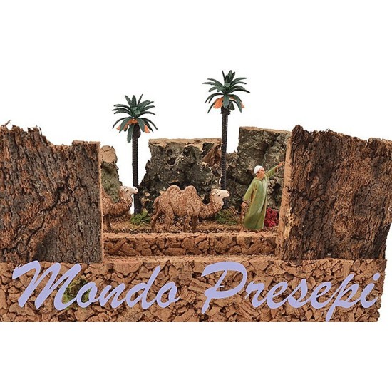 Camellero con camellos en camino Mundo Pesebre