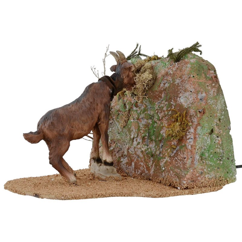 Brown goat eating series 30 cm in motion for statues of 30 cm