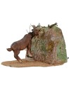 Brown goat eating series 30 cm in motion for statues of 30 cm