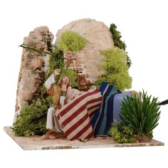 Commerciante Landi con tappeto in movimento 10 cm Mondo Presepi