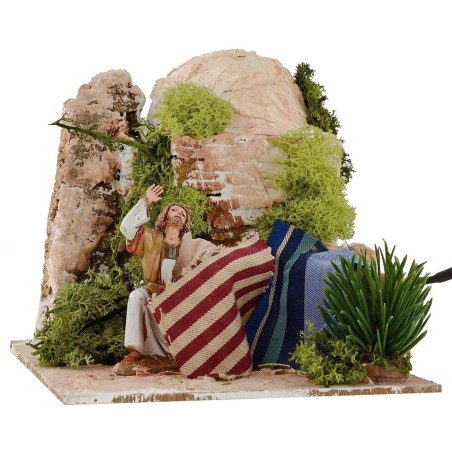 Commerciante Landi con tappeto in movimento 10 cm Mondo Presepi