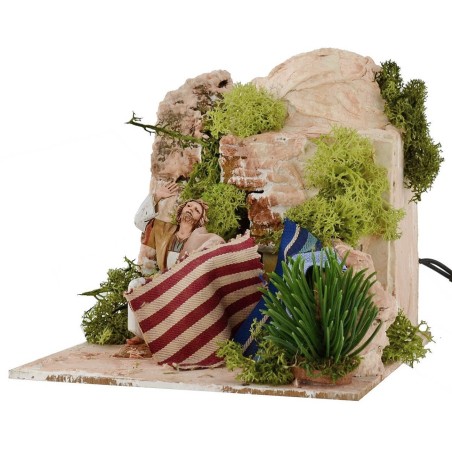 Commerciante Landi con tappeto in movimento 10 cm Mondo Presepi