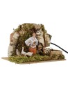 Contadina Landi con oche in movimento 10 cm Mondo Presepi
