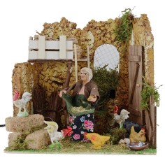 Farmer who pegs the chickens in motion 10 cm 2