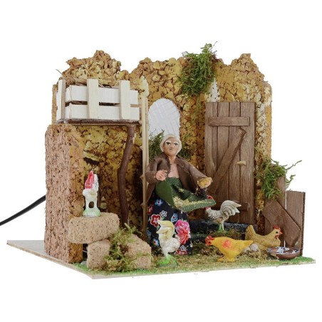 Farmer who pegs the chickens in motion 10 cm