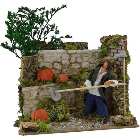 Campesino que cava 12 cm en movimiento