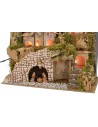 Presepe illuminato con borgo e paesaggio cm 28x15x23 h completo