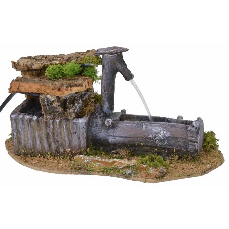 Fuente de tronco funcionando cm 14x25x13 h Mundo Belenes