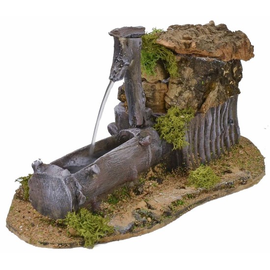 Fuente de tronco funcionando cm 14x25x13 h Mundo Belenes