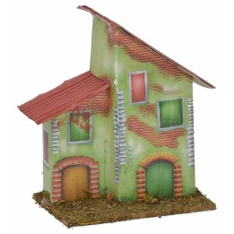 Casetta verde per presepe cm 10x7x12,5 h