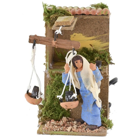 Donna con bilancia in movimento cm 10 Mondo Presepi