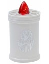 Lumino bianco a batteria con fiamma rossa fissa h 12 cm