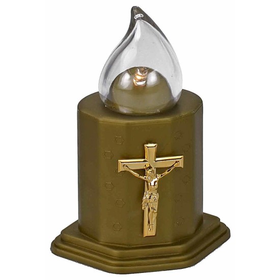 Luz dorada con luz parpadeante a pilas h 11 cm Mondo Presepi