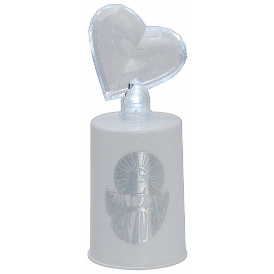 Luz blanca a pilas con corazón iluminado h 13 cm Mundo