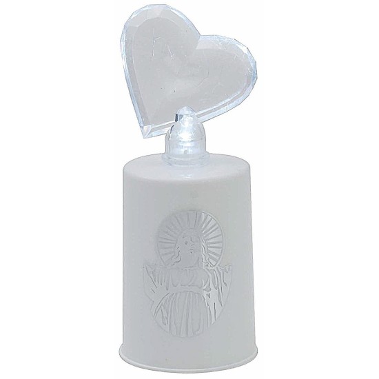 Lumino bianco a batterie con cuore illuminato h 13 cm