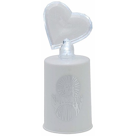 Lumino bianco a batterie con cuore illuminato h 13 cm